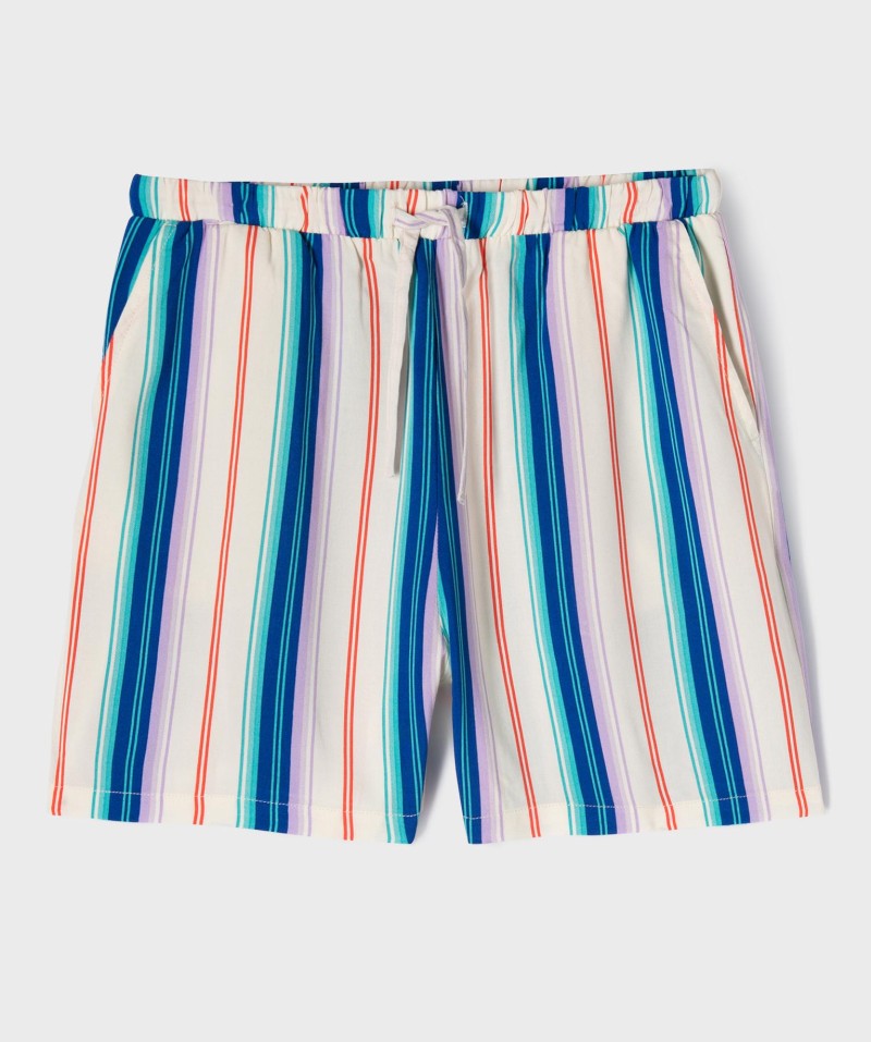 Pantalon De Pyjama Homme Large En Coton Fccrian - Short Ample Rayé - Confort Maison