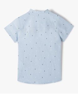 Chemise garçon à manches courtes avec petits motifs hivernaux