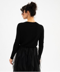 Gilet en maille fine à boutons fantaisie femme