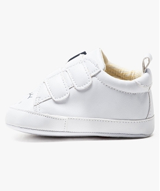 chaussures de naissance fermeture scratch avec noeud contrastant blanc1206801_3