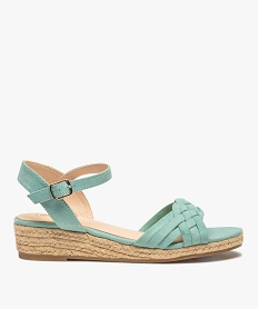 GEMO Sandales compensées avec brides tressées femme - Valentina Baldano vert standard