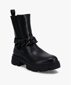 boots femme a semelle crantee et chaine decorative – claudia ghizzani noir1316301_3