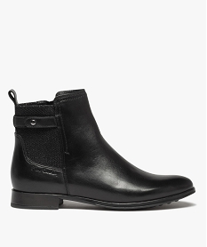 GEMO Boots dessus cuir avec élastique fantaisie sur tige femme - Pierre Cardin noir standard