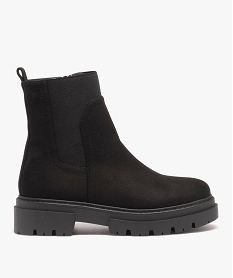 GEMO Boots en suédine à tige élastique et semelle crantée noir standard