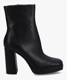 GEMO Boots femme unies à talon et bout carré – Claudia Ghizzani noir standard