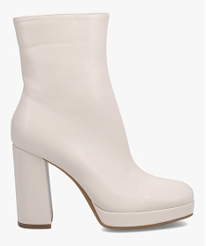 GEMO Boots femme unies à talon et bout carré – Claudia Ghizzani beige standard