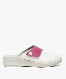 GEMO Sabots confort femme avec semelle intérieure cuir - Cloggy blanc standard