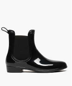 GEMO Bottes de pluie unies noires style chelsea boots Noir