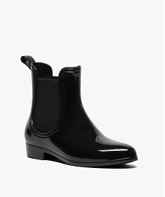 bottes de pluie unies noires style chelsea boots noir1541501_2