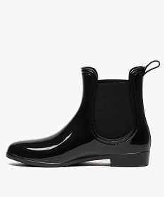 bottes de pluie unies noires style chelsea boots noir1541501_3