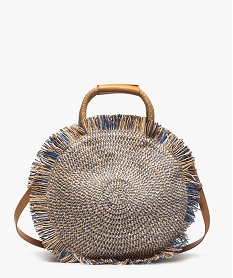 sac femme rond en paille de papier beige cabas - grand volume1570301_1