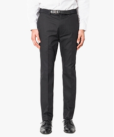 GEMO Pantalon uni avec ceinture taille ajustable Noir
