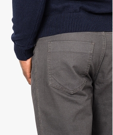 pantalon homme 5 poches coupe regular en toile unie gris1624001_2