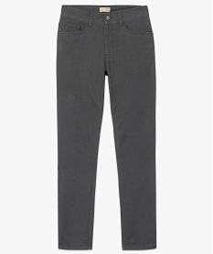 pantalon homme 5 poches coupe regular en toile unie gris pantalons de costume1624001_4