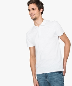 GEMO Polo homme à manches courtes en coton piqué Blanc