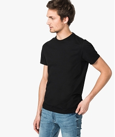 GEMO Tee-shirt basique uni col rond noir standard