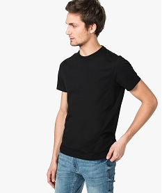 GEMO Tee-shirt basique uni col rond Noir