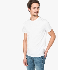 GEMO Tee-shirt basique uni col rond Blanc