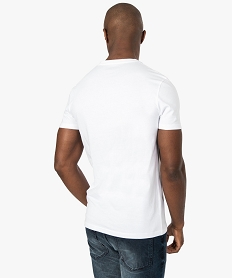 tee-shirt homme ajuste a manches courtes et col v blanc tee-shirts1699101_3