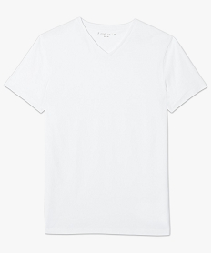 tee-shirt homme ajuste a manches courtes et col v blanc tee-shirts1699101_4