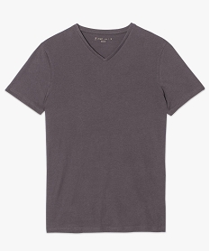 tee-shirt homme ajuste a manches courtes et col v gris tee-shirts1712101_4