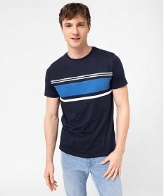 tee-shirt homme a manches courtes avec buste raye bleu1717001_1