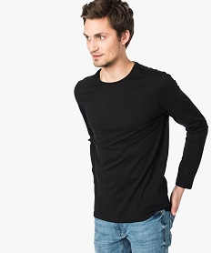 GEMO Tee-shirt uni à manches longues noir standard