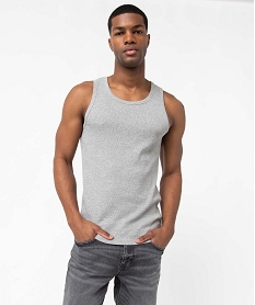 GEMO Débardeur uni en maille côtelée homme gris standard