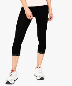 legging femme longueur mollets finition dentelle noir1729001_1