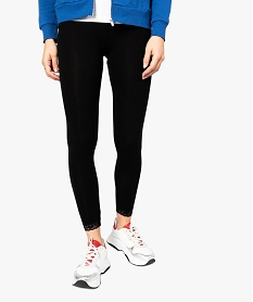 GEMO Legging femme avec finition dentelle dans le bas Noir