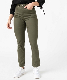 pantalon femme coupe regular taille normale - l26 vert pantalons1765901_1