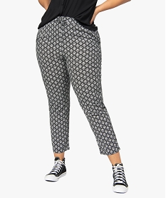 GEMO Pantalon femme grande taille large et fluide imprimé à taille élastiquée Imprimé