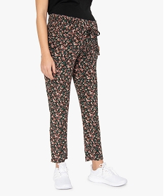 GEMO Pantalon de grossesse imprimé fluide à taille smockée Imprimé