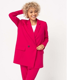 GEMO Veste blazer femme coupe droite fermeture croisée rose standard