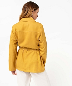 veste femme coupe saharienne en lyocell jaune1780301_3