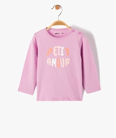tee-shirt a manches longues a message bebe fille violet2008201_1