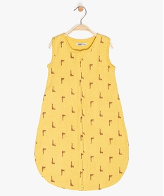 GEMO Gigoteuse fine en lange doublé jersey à motif girafes Jaune