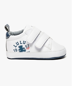 GEMO Chaussures de naissance fermeture scratch - Lulu Castagnette Blanc