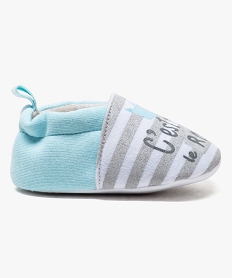 GEMO Chaussures de naissance avec rayures et motif couronne Gris