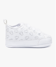 GEMO Chaussures de naissance à lacets en similicuir - Lulu Castagnette Blanc