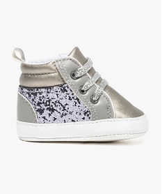 chaussures de naissance montantes a paillettes gris2145801_1