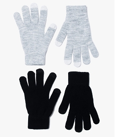gants adaptes aux ecrans tactiles femme (lot de 2 paires) gris2160001_3