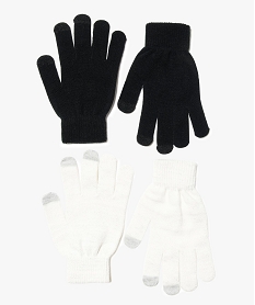 gants adaptes aux ecrans tactiles femme (lot de 2 paires) beige standard2160101_3