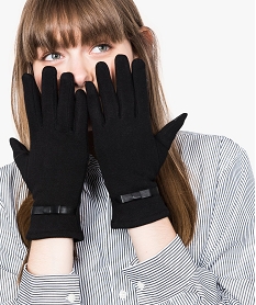 gants pour ecrans tactiles avec noeud simili cuir blanc2160701_1