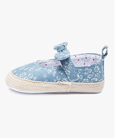 babies en textile et semelle de corde - lulu castagnette bleu chaussures de naissance2165701_3