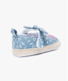 babies en textile et semelle de corde - lulu castagnette bleu chaussures de naissance2165701_4
