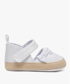 chaussures de naissance fille en broderie anglaise et corde blanc2168701_1