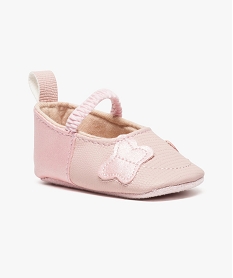 chaussures de naissance avec motif papillon et bride elastiquee rose chaussures de naissance2168901_2