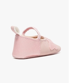chaussures de naissance avec motif papillon et bride elastiquee rose2168901_4
