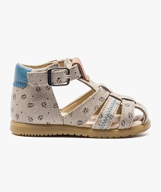 chaussures en cuir ajourees sur lavant avec motifs cactus beige chaussures de parc2190901_1